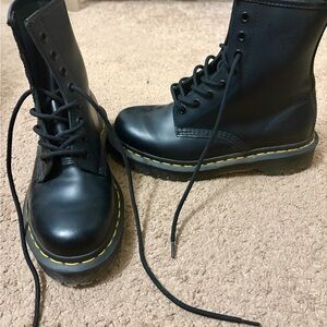Dr. Marten Black Leather Lace-Up Boots